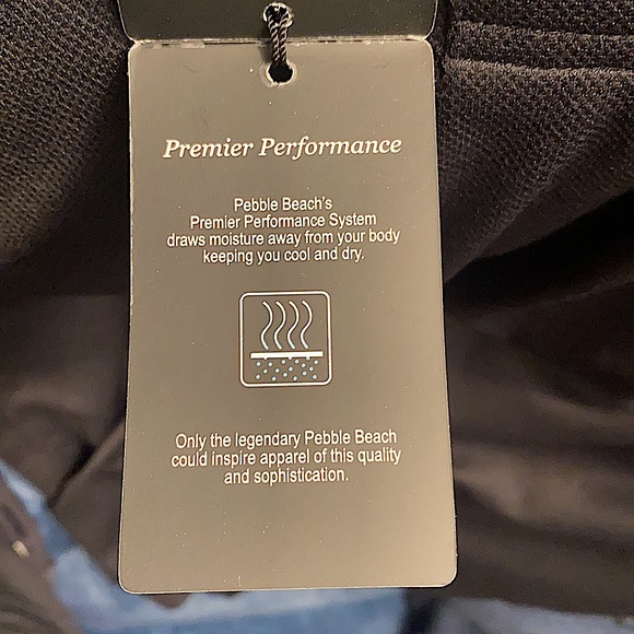 NWOT- Pebble Beach men’s black long-sleeved performance polo - Picture 5 of 6